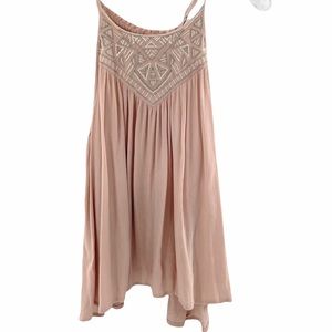 Aeropostale Tank Top Embroidered Pink Size Small Petite